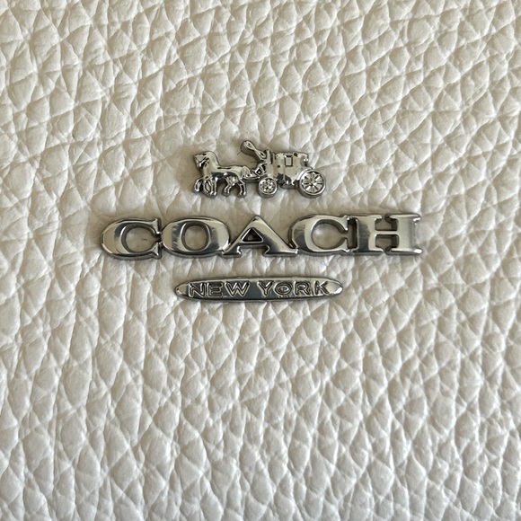 NWT COACH DOUBLE ZIP LARGE WALLET WRISTLET CF447 SV/CHALK BLACK MULTI $198 - Picture 3 of 14